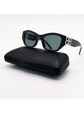 NEW BALENCIAGA BB0311SK 004 SUNGLASSES GREEN GEOMETRIC UNISEX EYEWEAR BALENCIAGA
